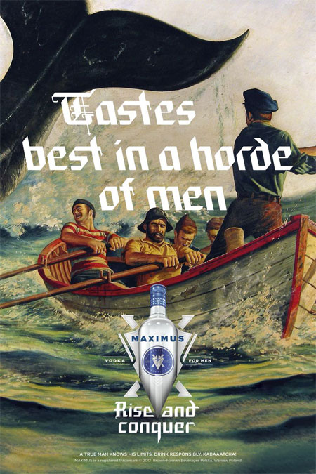 Manly ads for Maximus Vodka