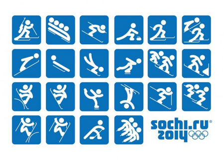 Pictograms for the 2014 winter olympics in Sotchi