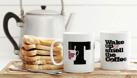 Typographic mugs