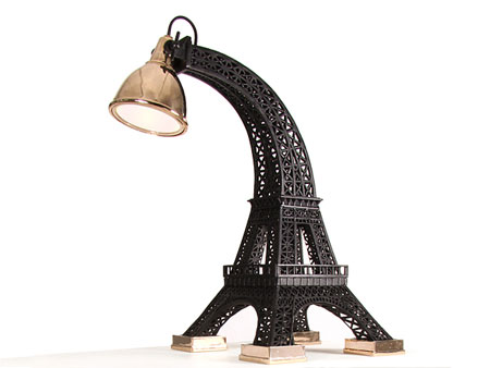 Eiffel Tower lamp and Taj Mahal table