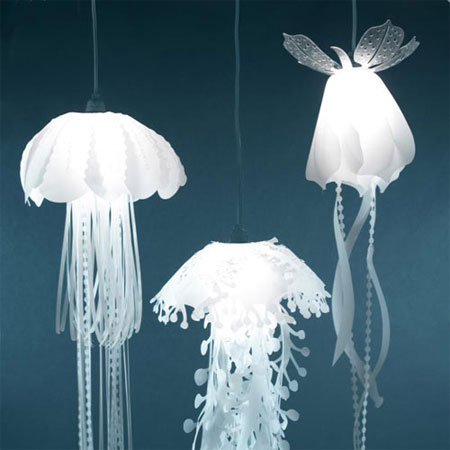 Hanging lamps that look like jellyfish