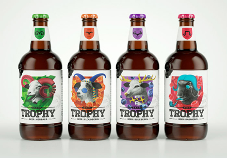 Trophy beer packaging