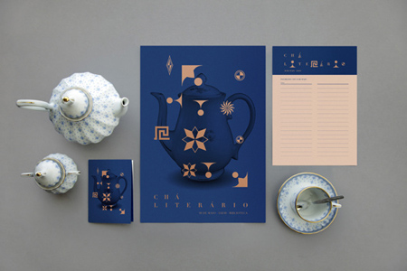 Cha Literario visual identity