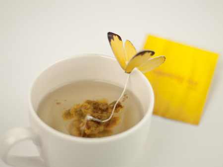 Butterfly tea bag