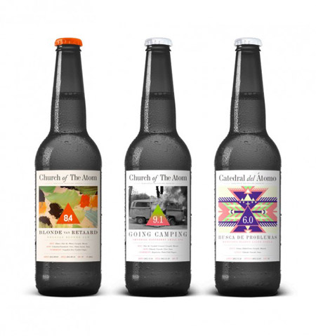 Church of the Atom beer labels