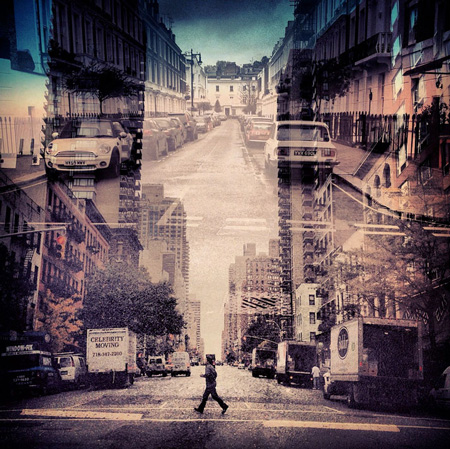 New-York – London double exposure photography