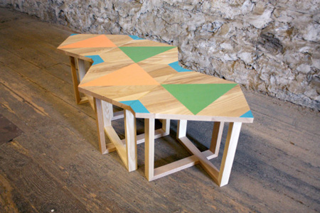 Hand-painted geometric furniture