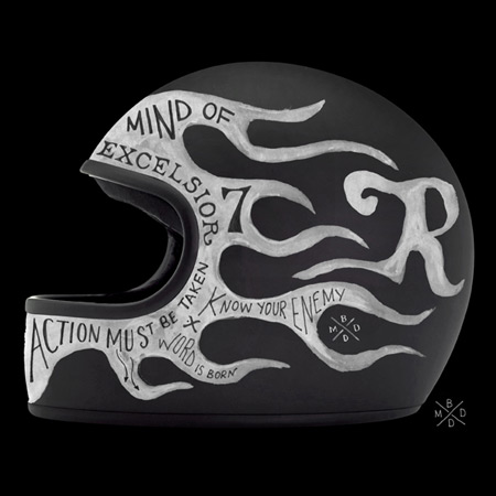 Drawings on helmets