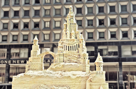 Giant sand castles in NYC