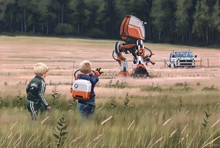 Futuristic art by Simon Stalenhag