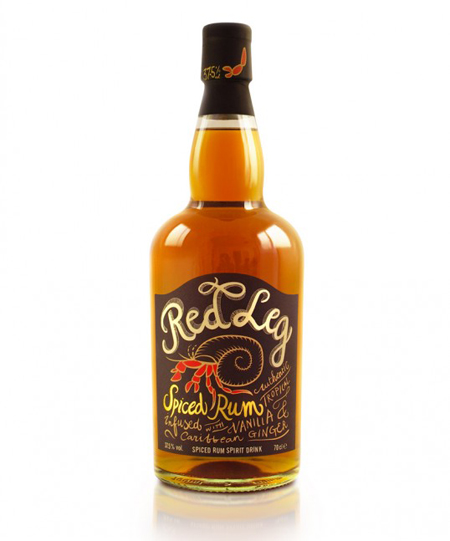 Red Leg rhum packaging