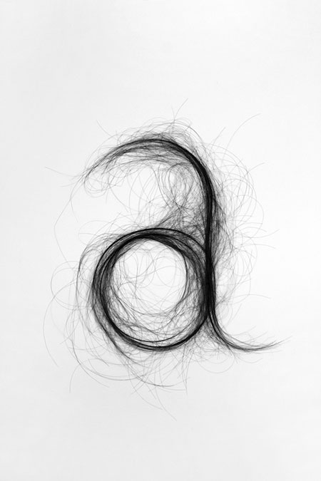 A typeface made of hair