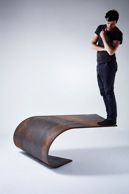 A perfectly balanced table made of steel