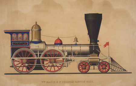 Mid-1800s locomotive lithographs