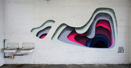 Layers of color revealed on urban walls
