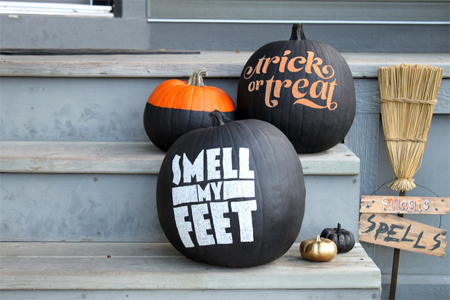 DIY typographic pumpkins