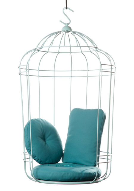 A bird cage like swing