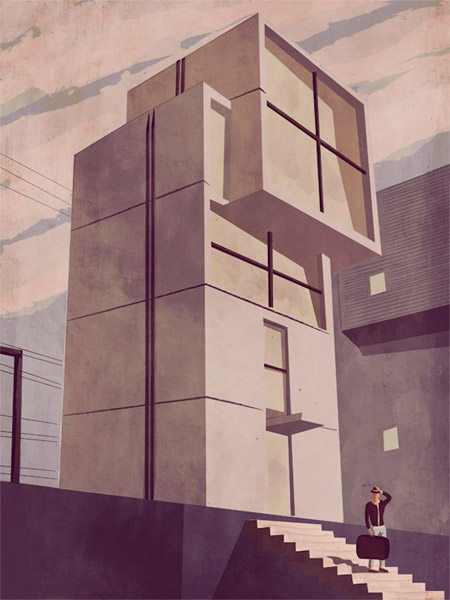 Architectural illustrations by Giordano Poloni