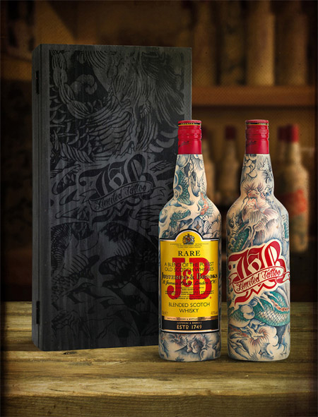 J&B limited tattoo edition bottles