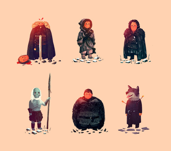 Cute Game of Thrones illustrations by Olly Moss