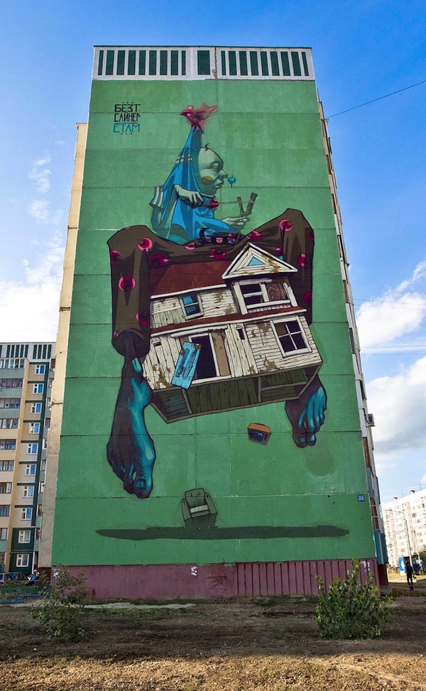 graffiti by polish artists Sainer and Bezt