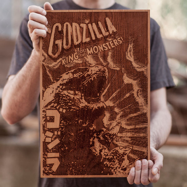 Laser engraved wooden posters by SpaceWolf