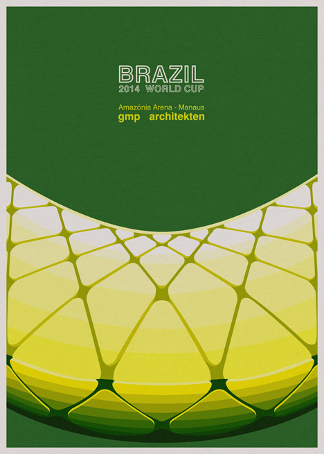Brazil World Cup stadiums illustrated by André Chiote