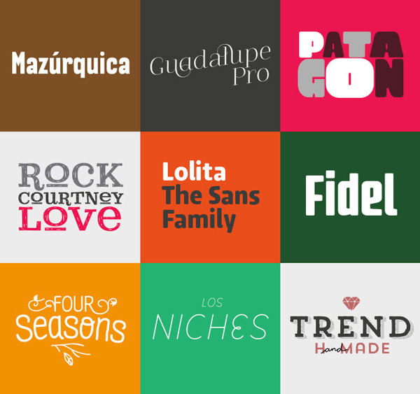 Great deal: a pack of 9 font families by LatinoType