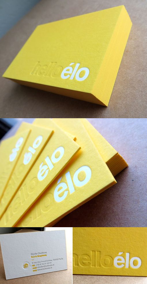 Yellow Letterpress Business Card