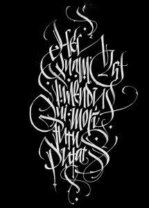 Calligraphic compositions by Pokras Lampas
