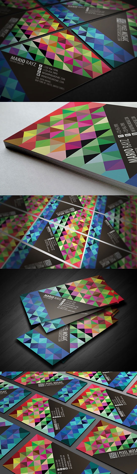 pixel mosaic business card