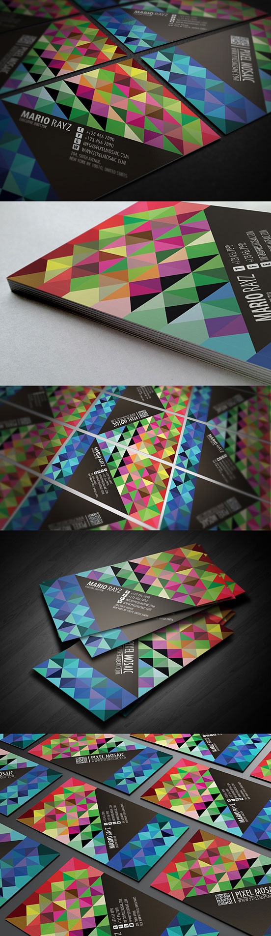 pixel mosaic business card