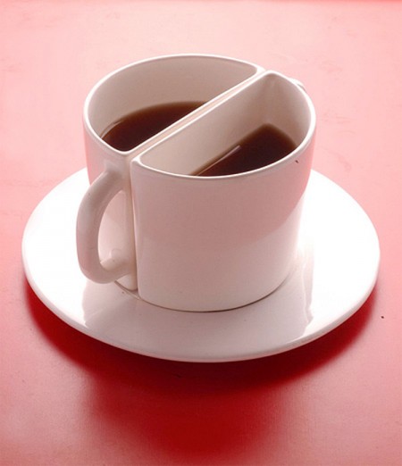 Tea for two: a cup that splits in two