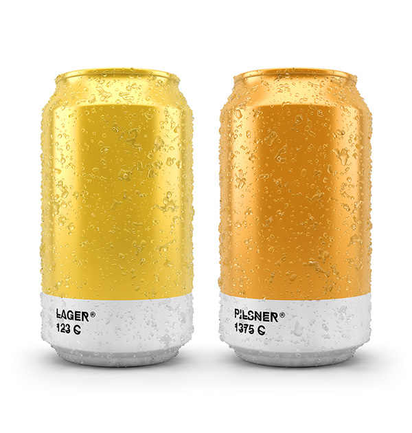 Pantone-inspired beer packaging