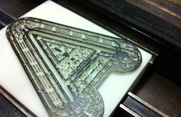 3D printed letterpress font created by London Design Team