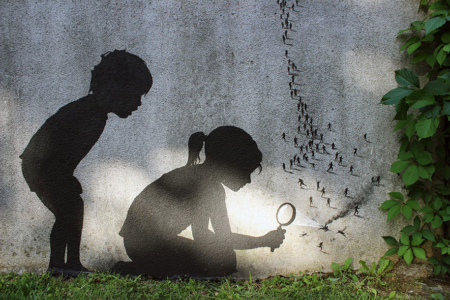 Street art in Paris by Pejac