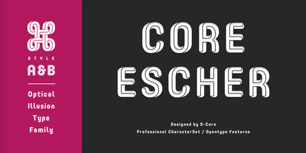Core Escher: a font family inspired by the work of M.C. Escher