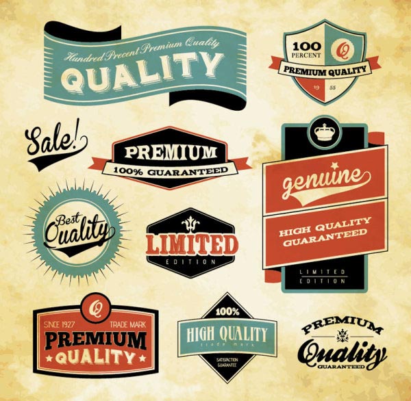 Retro Vector Label Set