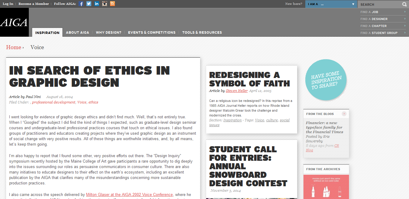 In Search of Ethics in Graphic Design