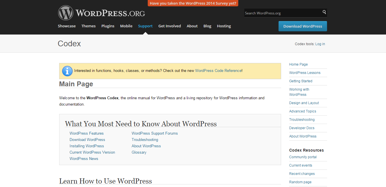 Main Page « WordPress Codex