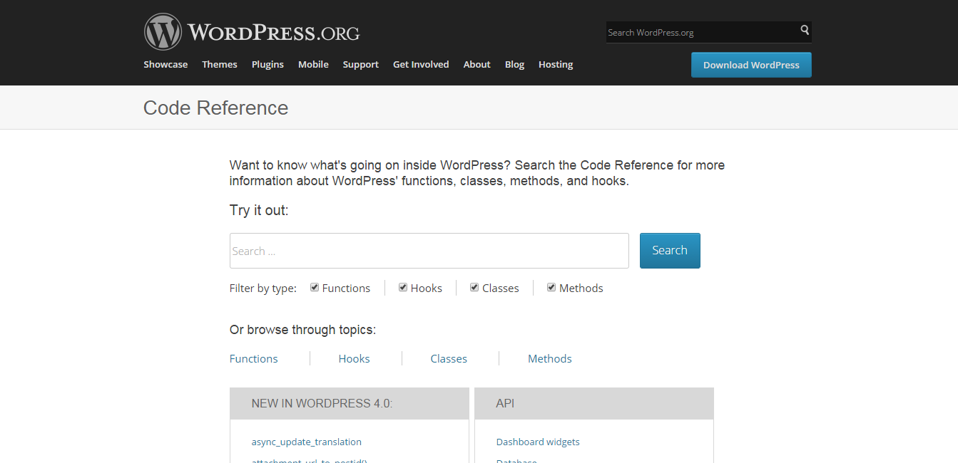 WordPress › Reference   WordPress Developer Resources