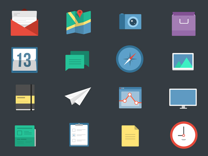 16 Flat Icons