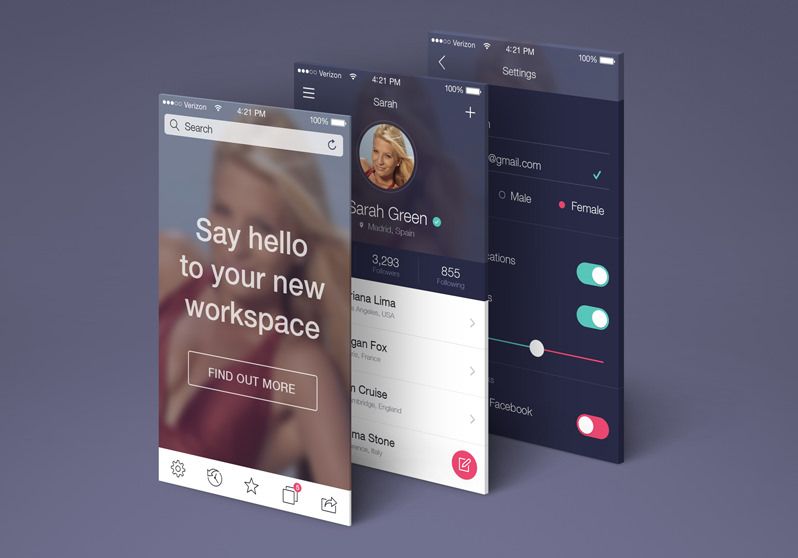 App Screens Perspective MockUp