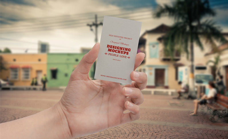 Business Card Hand Mockup