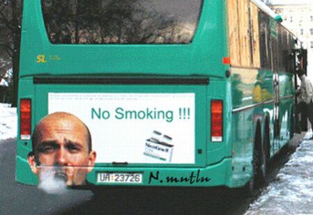 Creative bus anti-smoking ad