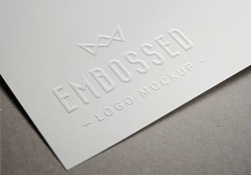 Embossed Paper Logo MockUp