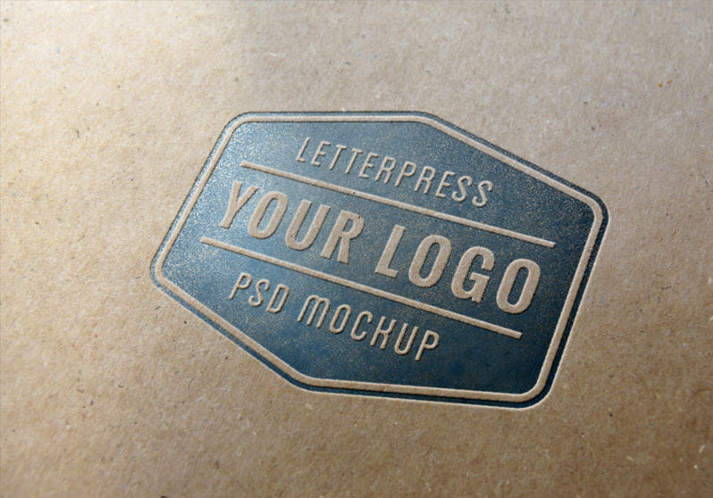 Letterpress Logo MockUp