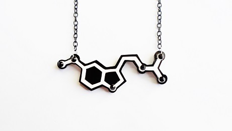 Melatonin molecule necklace