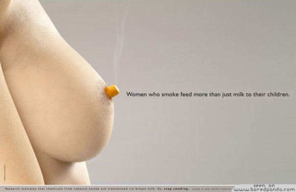 Women who smoke feed more than just milk to their children