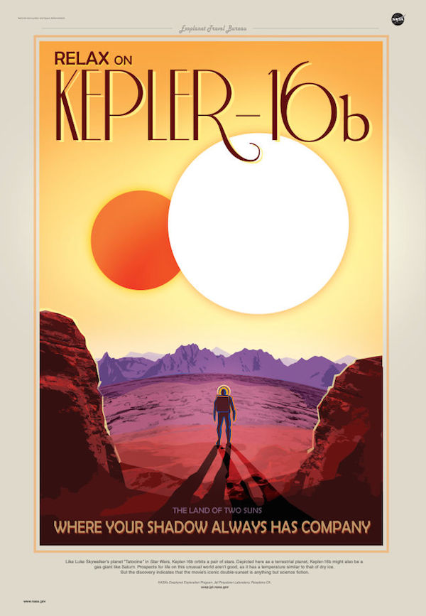 Vintage-inspired travel posters by NASA for exoplanets